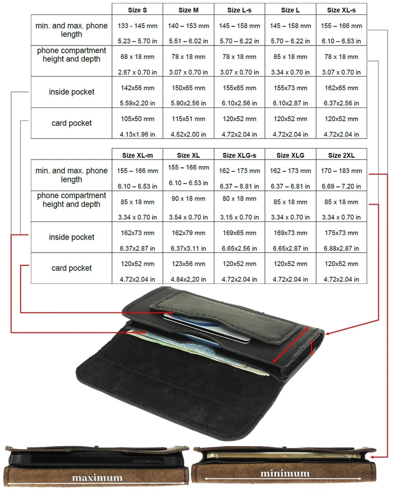 CUSTOMIZED PREMIUM HAND SEWN OF COWHIDE HORIZONTAL POUCH CASE COVER FOR PHONES - Image 2 of 4