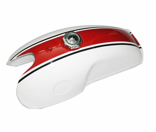 Benelli Mojave Cafe Racer 260 360 White & Cherry Petrol Fuel Tank With Seat - Bild 3 von 6