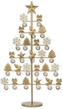 27.5" Gold Decorative Christmas Ornament Tree Card & Photo Holder Display