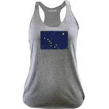 Ladies Alaska State Flag Distressed Racerback Tank Top