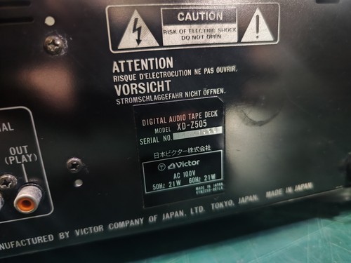 Victor (JVC) XD-Z505, cubierta DAT RARA, probada, funcionando, reparada, modelo puro de Japón - Imagen 9 de 9