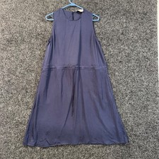 EVERLANE Sleeveless Drawstring Waist Midi Dress Navy Blue Size 4 Triacetate