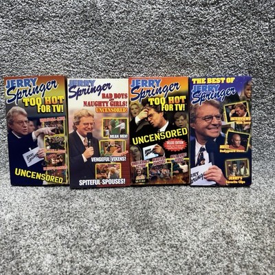 Lot 4 Jerry Springer VHS Tapes Too Hot For TV Bad Boys Naughty Girls The Best Of