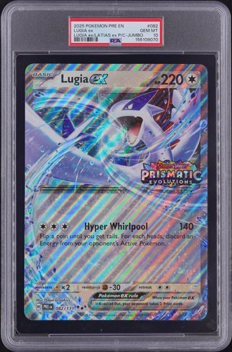 2025 POKEMON PRE EN-PRISMATIC EVOLUTIONS JUMBO #082 LUGIA EX PSA 10