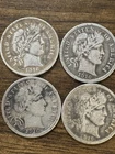 1916 Barber Silver Dime Lot 4 Coins