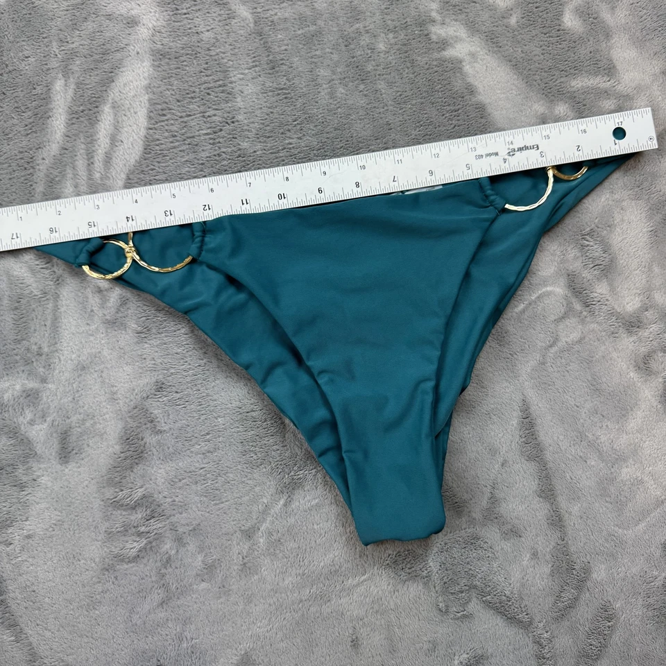 Parte inferior de bikini Beach Bunny para mujer 14 dorado detalle de anillo descarado crujiente traje de baño Foto 2 de 4