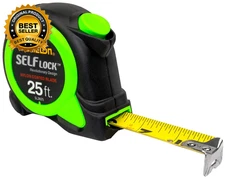 SL2825 25 Foot Self Lock Power Tape Measure Durable Measuring Tool