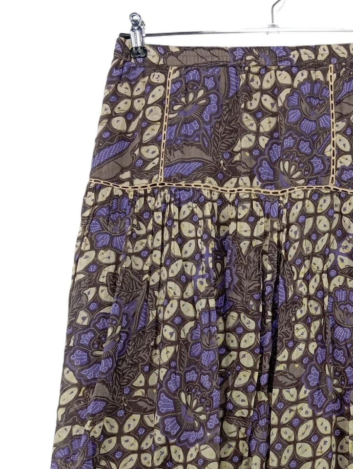 VERO MODA Falda acampanada Mujeres Falda Talla EU 38 lila-marrón-blanco puro - Imagen 3 de 4