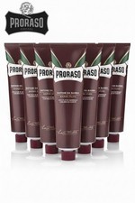 6Pack Proraso Shaving Cream Tube Sandalwood Red 150ml For Senstive Skin Italy