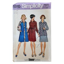 Simplicity Dress Vest Sewing Pattern 5915 Size 14 1/2 Misses Uncut Vintage 1973