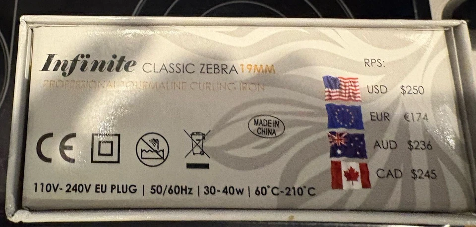 🔥ROYALE RIZADOR TURMALINA PROFESIONAL INFINITE CLASSIC CEBRA 19MM NIOB Foto 4 de 4
