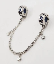 925 Sterling Silver Star Charm Bracelet Safety Chain