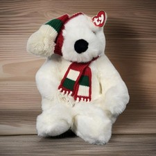 Ty Beanie Buddy Holiday Bear 12" Plush Vintage 1997 White Christmas Teddy NWT