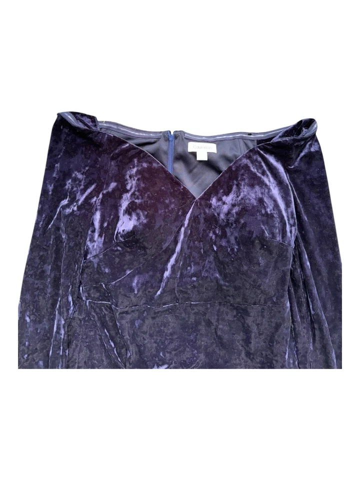 Vestido Vaina Terciopelo Hombro Descubierto Calvin Klein Talla 12 Foto 3 de 4