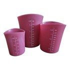Set Of 3 Red Silicone Flexible Stackable Measuring Cups Curtis Stone Pre-Owned