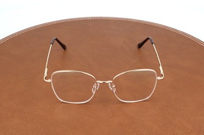 Hoya Allure 231 Gold Square Eyeglasses Frames 53-18-145