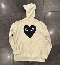 Comme des Gar ons Play Jacket in Beige with Black Design XLarge