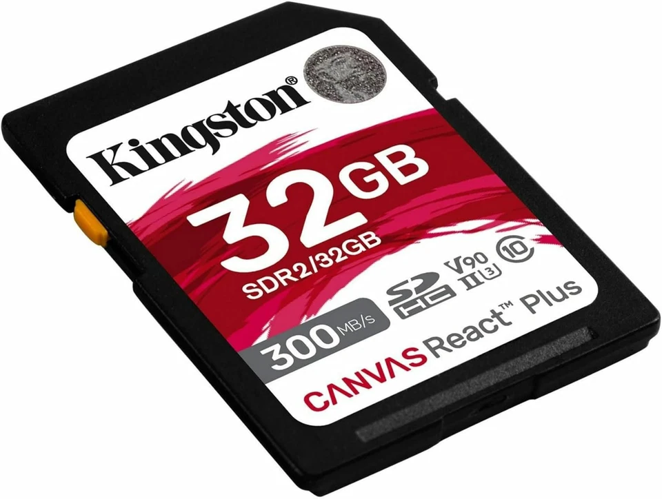 Kingston Canvas React Plus 32GB SDHC Memory Card UHS-II 300R/260W U3 V90 for Ful - Photo 2/3