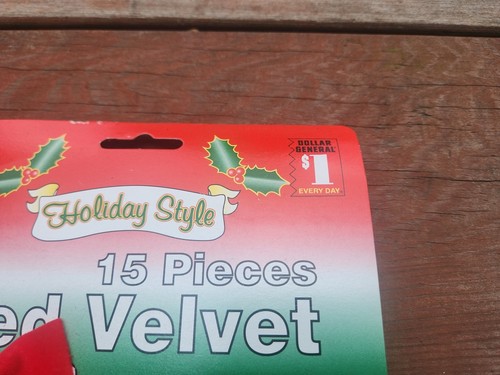Vintage Dollar General Red Ribbon Velvet Christmas Bows Bows - Picture 2 of 3