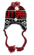 DC Comics The Flash Scarlet Speedster Laplander Beanie Hat Official Licensed