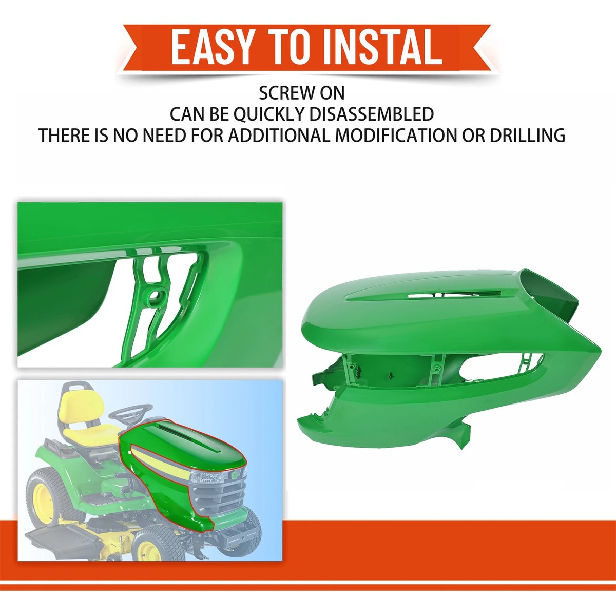 M152326 For John Deere X500 X520 X534 X540 Lawn Mower Front Hood