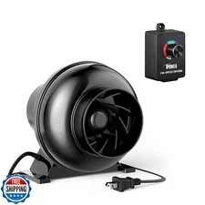 iPower 4 Inch 195 CFM Inline Ventilation Fan with Variable Speed, Air Circula