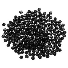 1000pcs 4mm Bicone Glass Crystal Beads, Faceted Beads Black