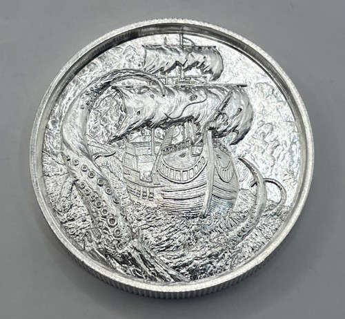 Kraken de plata .999 de 2 OZ sin presa sin pago