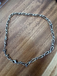 Chaîne gourmette argent 925 massif fine collier 19 80 grammes