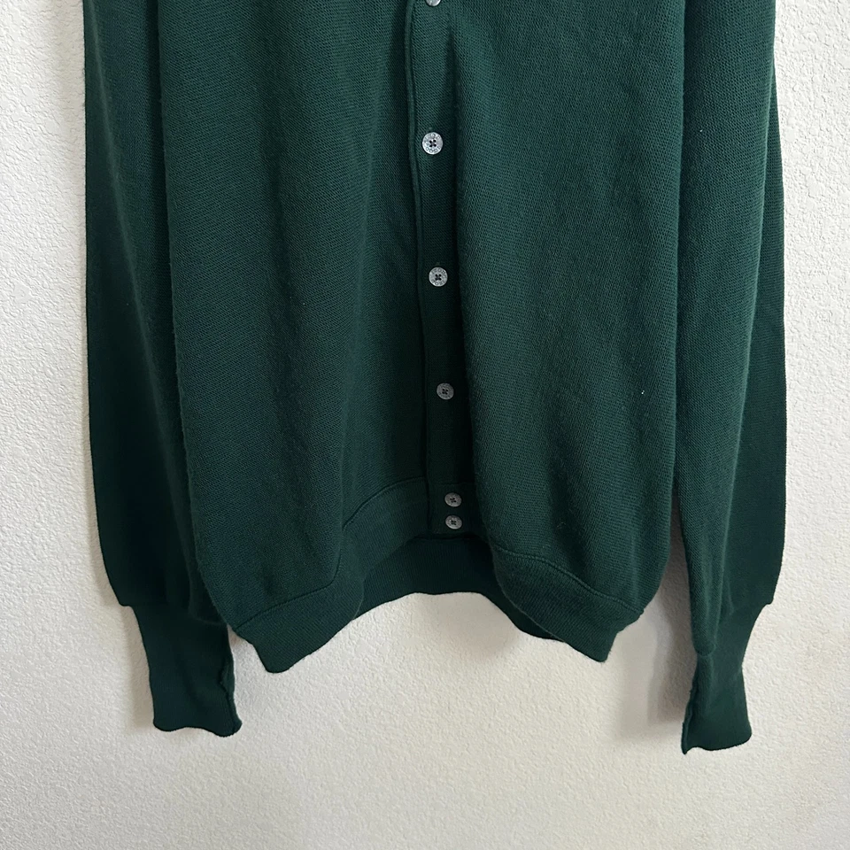 VTG Izod Cardigan Mens XL Green Preppy Old Money Button Made in USA Acrylic - Image 3 of 4