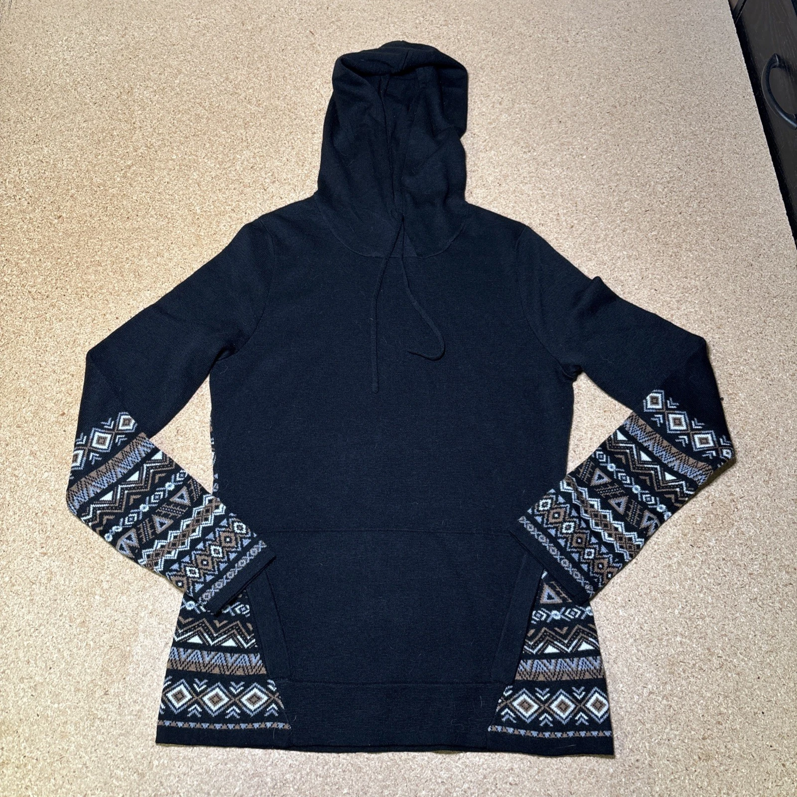 Krimson Klover Hailey Small Hoodie Lightweight Black Brown Sweater Hiking J1
