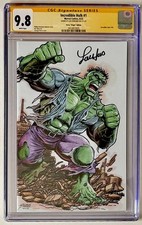 INCREDIBLE HULK #1 &bull; CGC SS 9.8 &bull; SIGNED LOU FERRIGNO &bull; PEREZ 1:100 VARIANT