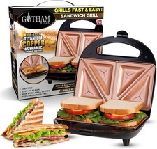 Sandwichera prensa Panini antiadherente de acero Gotham, sandwichera de desayuno 2 en 1