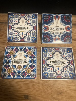 Gran Centenario Tequila Ceramic Tile Coasters Set 4 New Square Colorful Vibrant