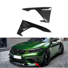 Carbon Fiber For Bmw F87 M2 M2c 2016-20 Front Fog Cover Splitters Canards Fins