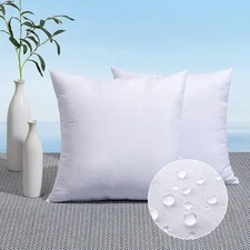 MIULEE Pack of 2 18x18 Outdoor Pillow Inserts, Inch (Pack 2), White 