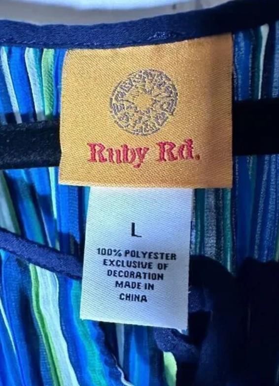 RUBY RD Multicolored Stripes Sz Large Casual or D… - image 4