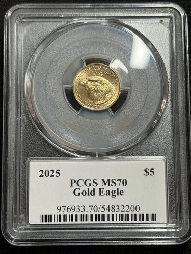 2025 $5 American Gold Eagle 1/10 oz PCGS MS70 Type 2