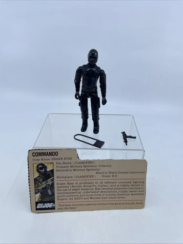 1982/83 Vintage Hasbro Gijoe Commando Snake Eyes Swivel Arm Action Figure