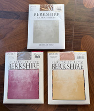 NEW Berkshire Ultra Sheers 3X 4X Queen Size Pantyhose Lot of 3 Tan Silver Peach