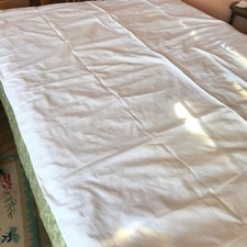Vintage Handmade White Cotton European Duvet Cover 58 x 82" Double Bed