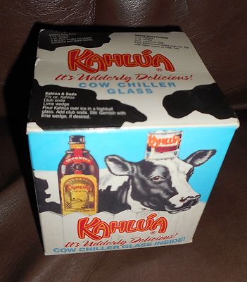 Hiram Walker Kahlua Cow Chiller Plastic Glass  NIB VINTAGE UNIQUE NOVELTY