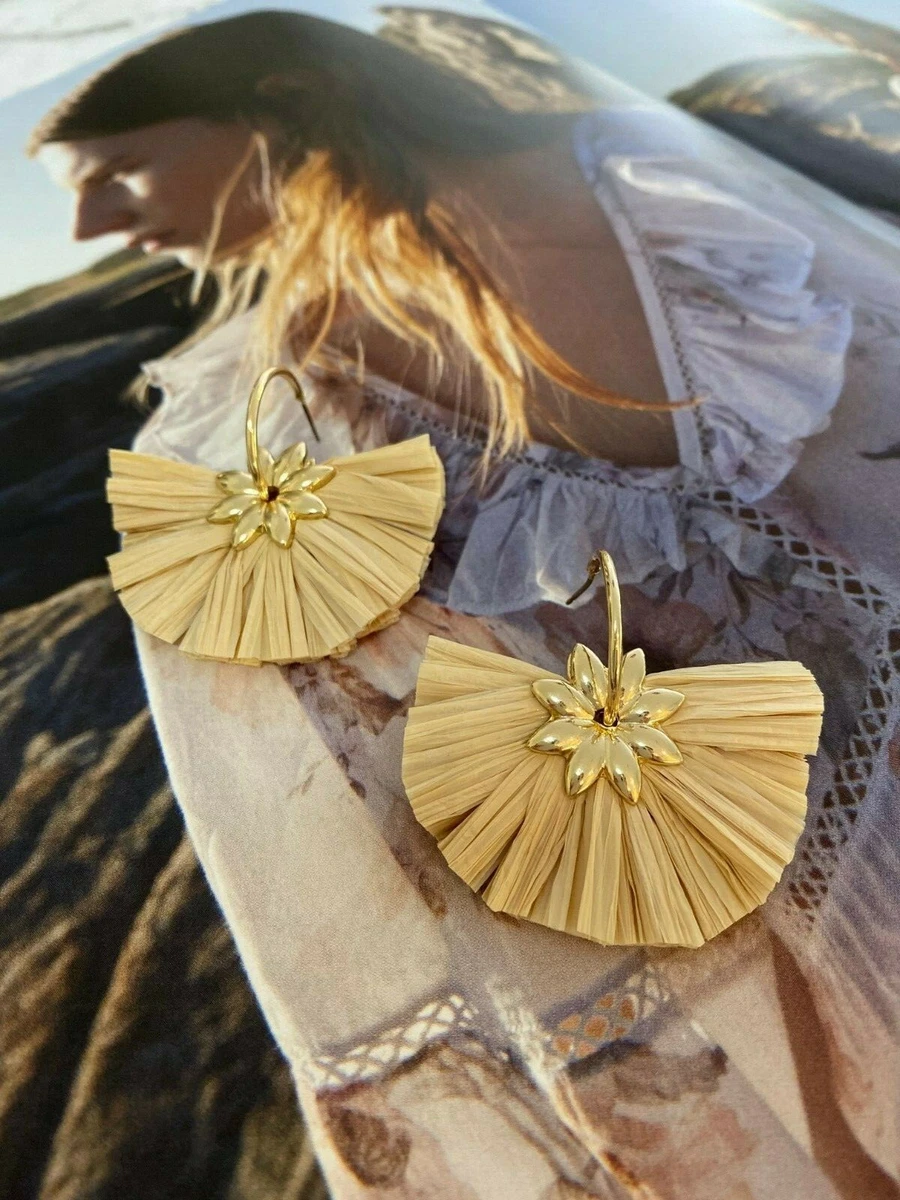 Raffia statement earrings store
