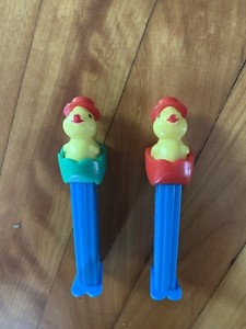PEZ Dispenser Vintage  Chick Egg Made in Hungary Lot Of 2