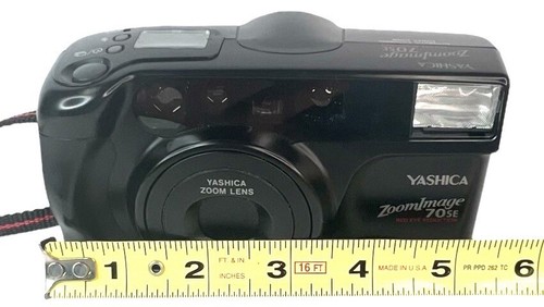 Vtg YASHICA Zoom Image 70 SE 35mm Camera F 35 70mm Scratches Untested Parts Only - Picture 22 of 24