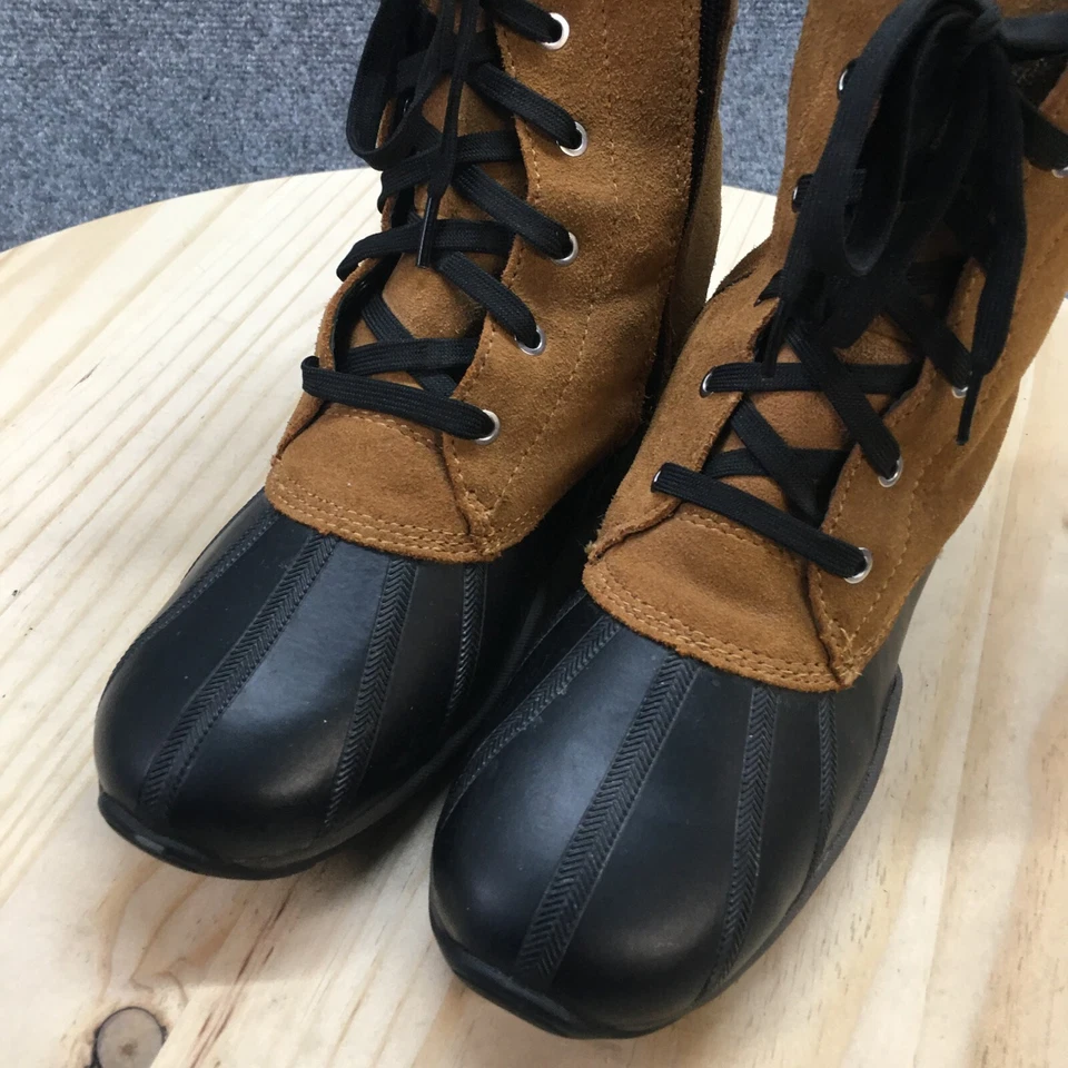 Botas Cougar Mujer 8 M Impermeables Invierno Pato Botines Marrón Negro Cuero Foto 4 de 4