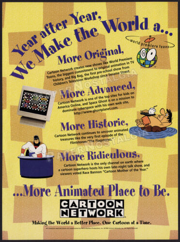 CARTOON NETWORK__Orig. 1996 Trade AD / Channel promo__Space  Ghost__Flintstones | eBay