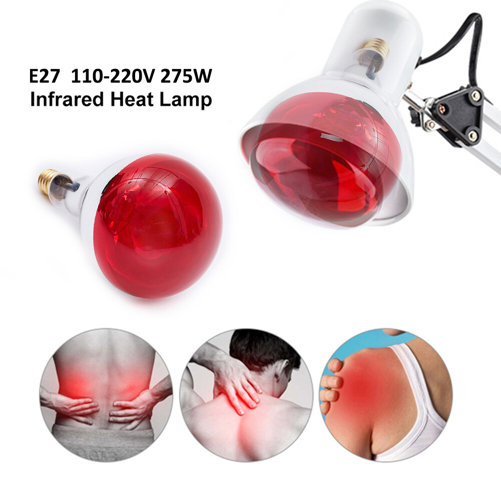275W Spare Bulb, E27 Screw Base Cap For Infrared Thermotherapy IR Heating Lamp 3 Protection Level Explosion Proof Red Screw Far Infrared Therapy Light Bulb