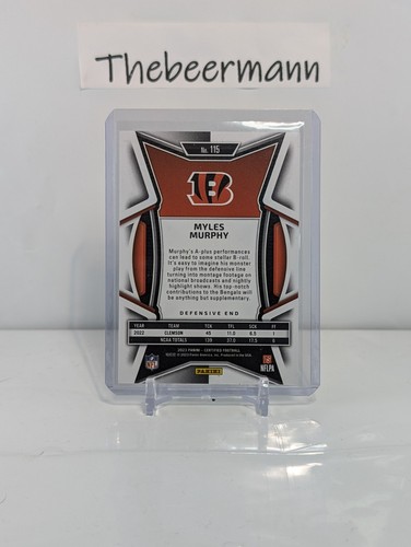 2023 Panini Certified Myles Murphy /50 Mirror Teal RC #115 Cincinnati Bengals - Bild 2 von 2