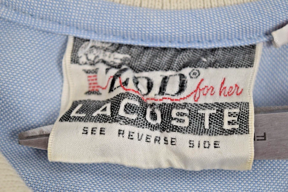 Lacoste Top Shorts Set VTG 60s Powder Blue Ivory Trim White Crocodiles Sz S/M - Image 3 of 4